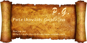 Petrikovich Gajána névjegykártya